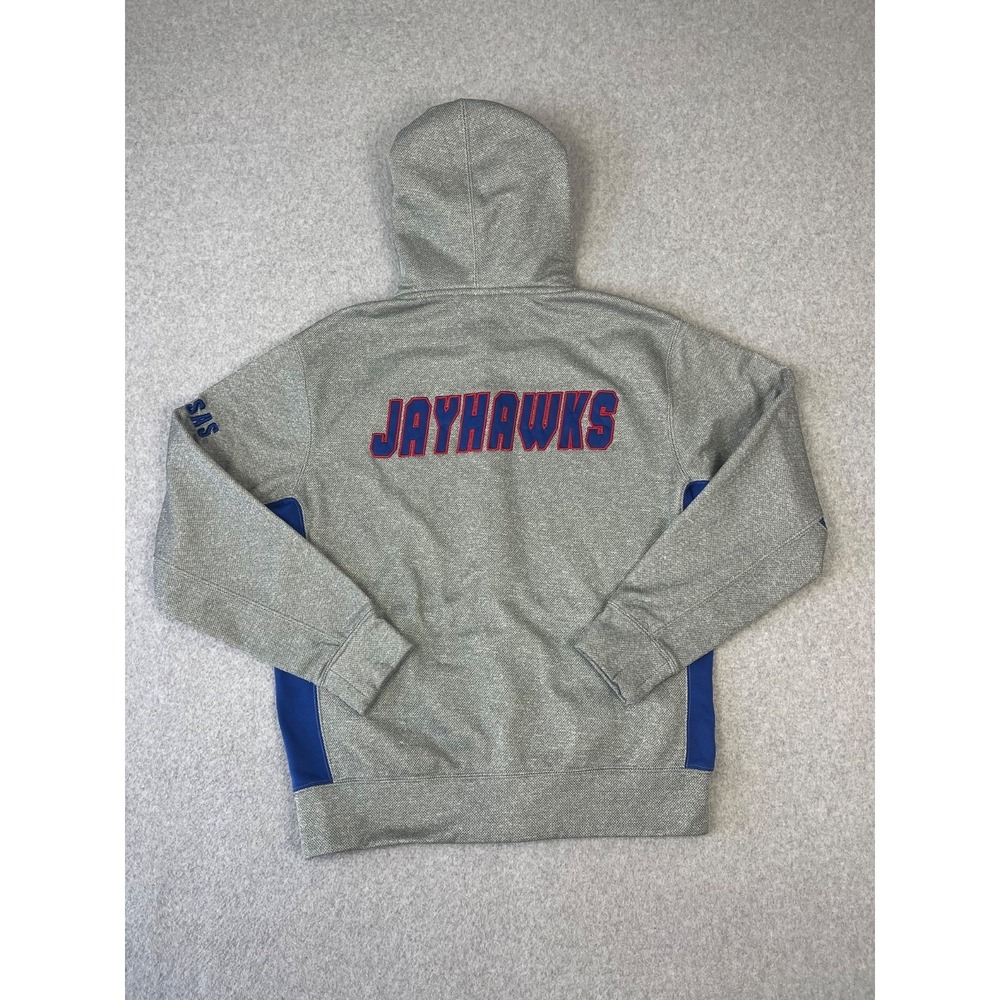 University Of Kansas Jacket Mens L Gray Full Zip KU Jayhawks Hooded Colosseum